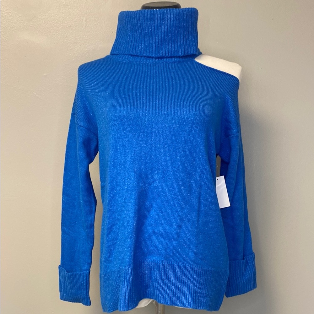1. State Blue Turtleneck Sweater with Relaxed Fit